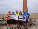 Stan Barrow (second from left) and his team mates at the end of their 220-mile cycle