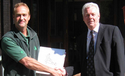 Richard Gable (left) receives his A1 assessor award from Clive Gadd of further education college Coleg Gwent