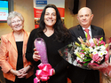 From left: deputy chair of the Equality and Human Rights Commission Baroness Prosser, who presented the awards, Tracey Guiller, and Women and Work programme manager Lyndsay Bird