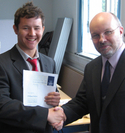 ICF president Bill MacDonald with William Malcolm, a forestry graduate from the University of Bangor